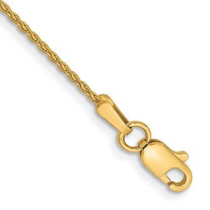 10K Yellow Gold 1.2mm Parisian Wheat Chain Anklet