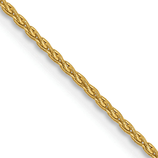 24 Inch 10K Yellow Gold 1.2mm Parisian Wheat Chain Necklace