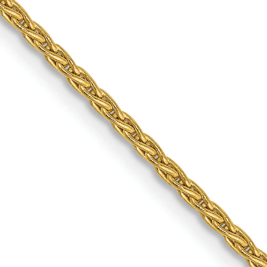 18 Inch 10K Yellow Gold 1.5mm Parisian Wheat Chain Necklace
