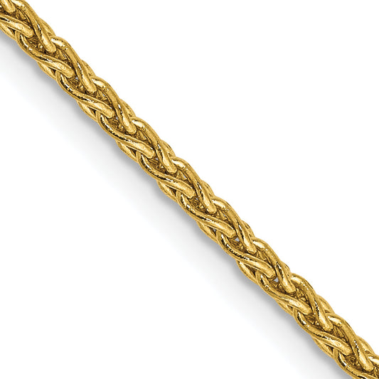 16 Inch 10K Yellow Gold 1.75mm Parisian Wheat Chain Necklace