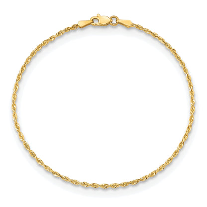 10K Yellow Gold 1.85mm D/C Quadruple Rope Chain Anklet