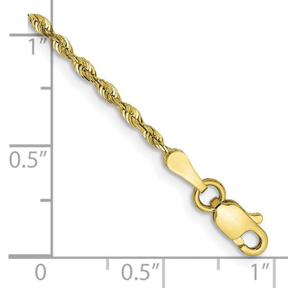 10K Yellow Gold 1.85mm D/C Quadruple Rope Chain Anklet