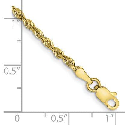 10K Yellow Gold 2.25mm D/C Quadruple Rope Chain Anklet