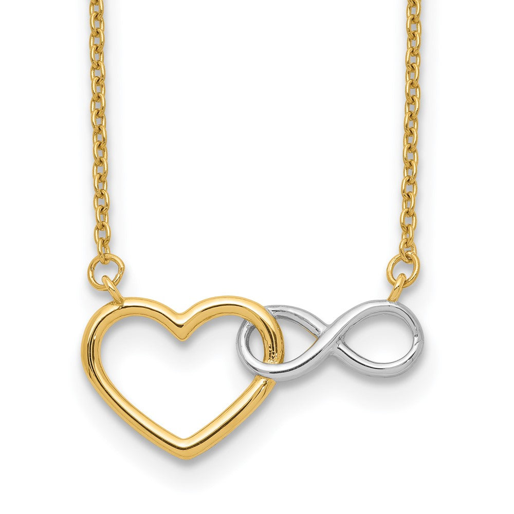 10K Yellow W/Rhodium 10Ky & White Rhodium Heart With Infinity Symbol ...
