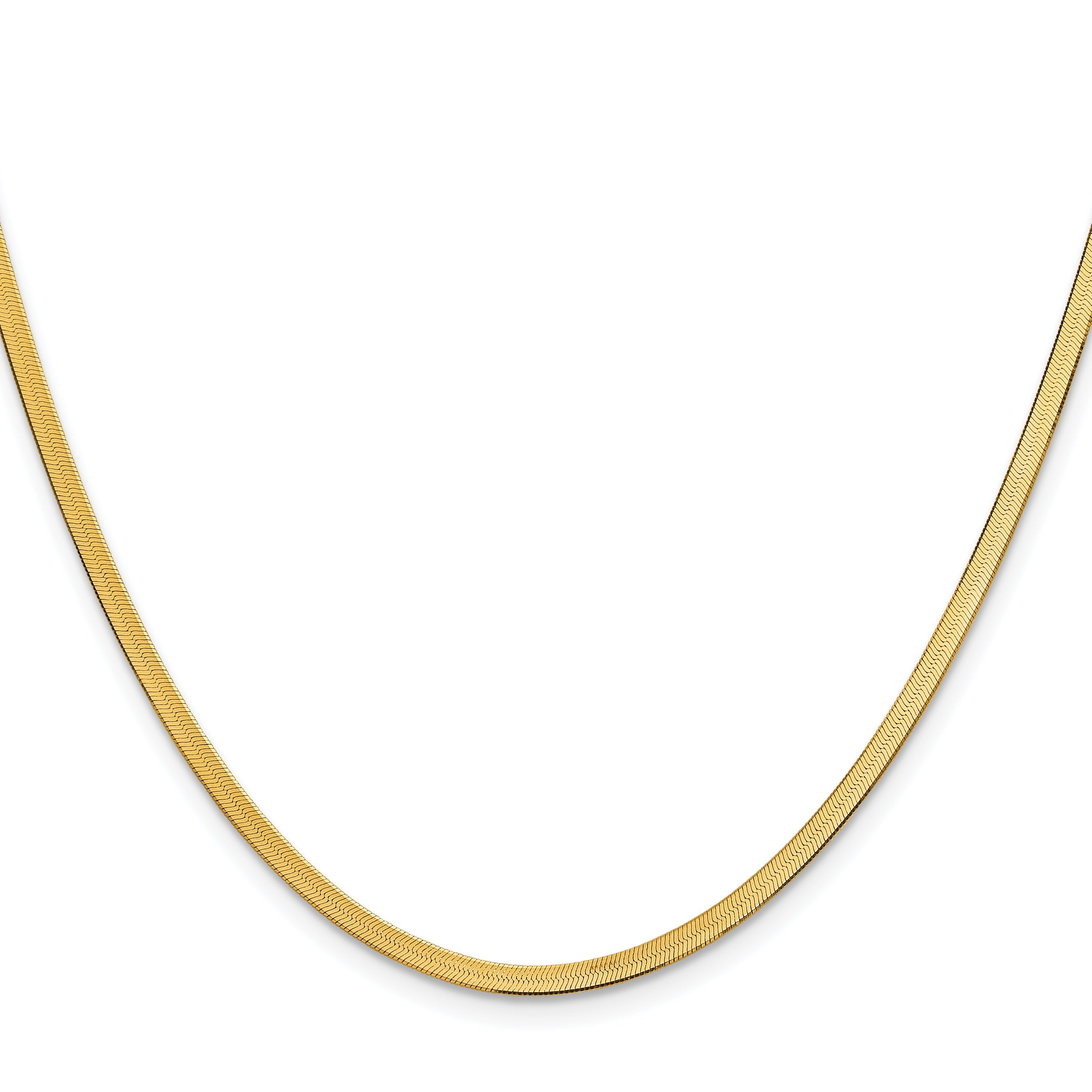 24 Inch 10K Yellow Gold 2.5mm Silky Herringbone Chain Necklace