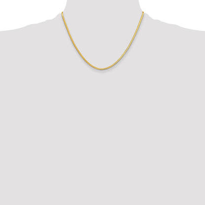 18 Inch 10K Yellow Gold 2.5mm Silky Herringbone Chain Necklace