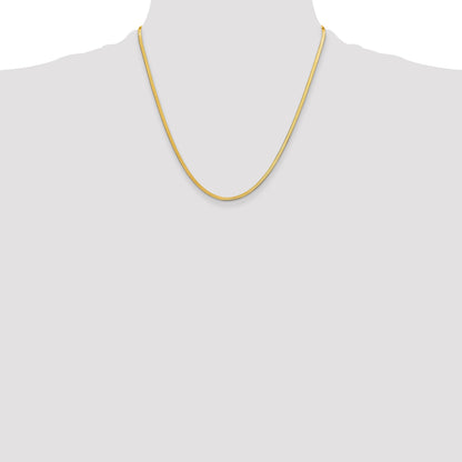 2 Inch 10K Yellow Gold 2.5mm Silky Herringbone Chain Necklace