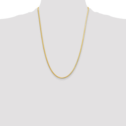 24 Inch 10K Yellow Gold 2.5mm Silky Herringbone Chain Necklace