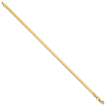 8 Inch 10K Yellow Gold 2.5mm Silky Herringbone Chain Bracelet