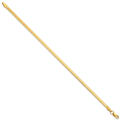 7 Inch 10K Yellow Gold 2.5mm Silky Herringbone Chain Bracelet