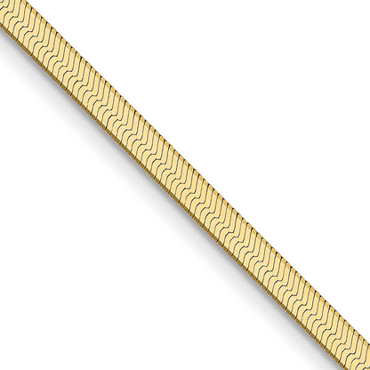 24 Inch 10K Yellow Gold 2.5mm Silky Herringbone Chain Necklace