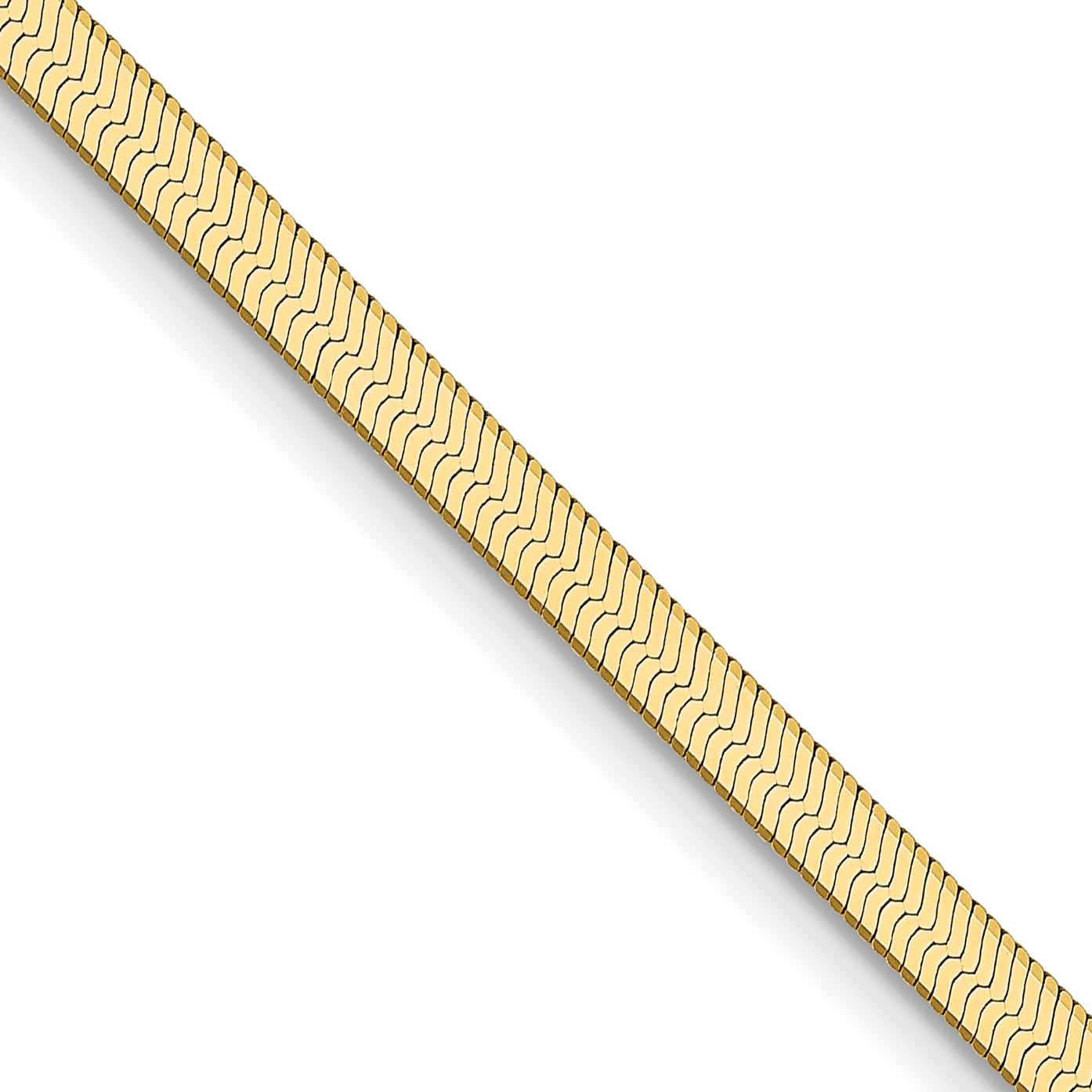 16 Inch 10K Yellow Gold 2.5mm Silky Herringbone Chain Necklace