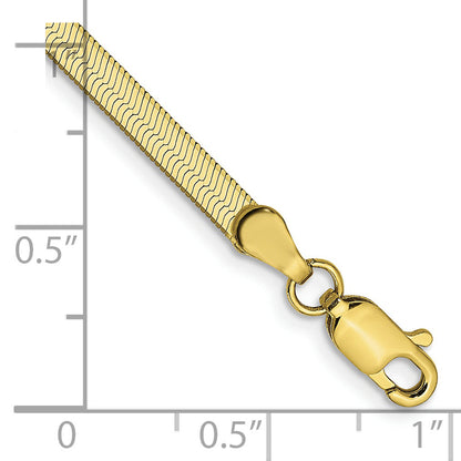7 Inch 10K Yellow Gold 3mm Silky Herringbone Chain Bracelet