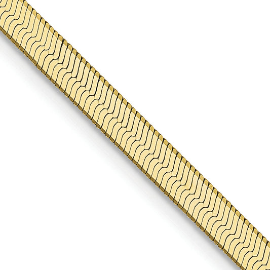 16 Inch 10K Yellow Gold 3mm Silky Herringbone Chain Necklace