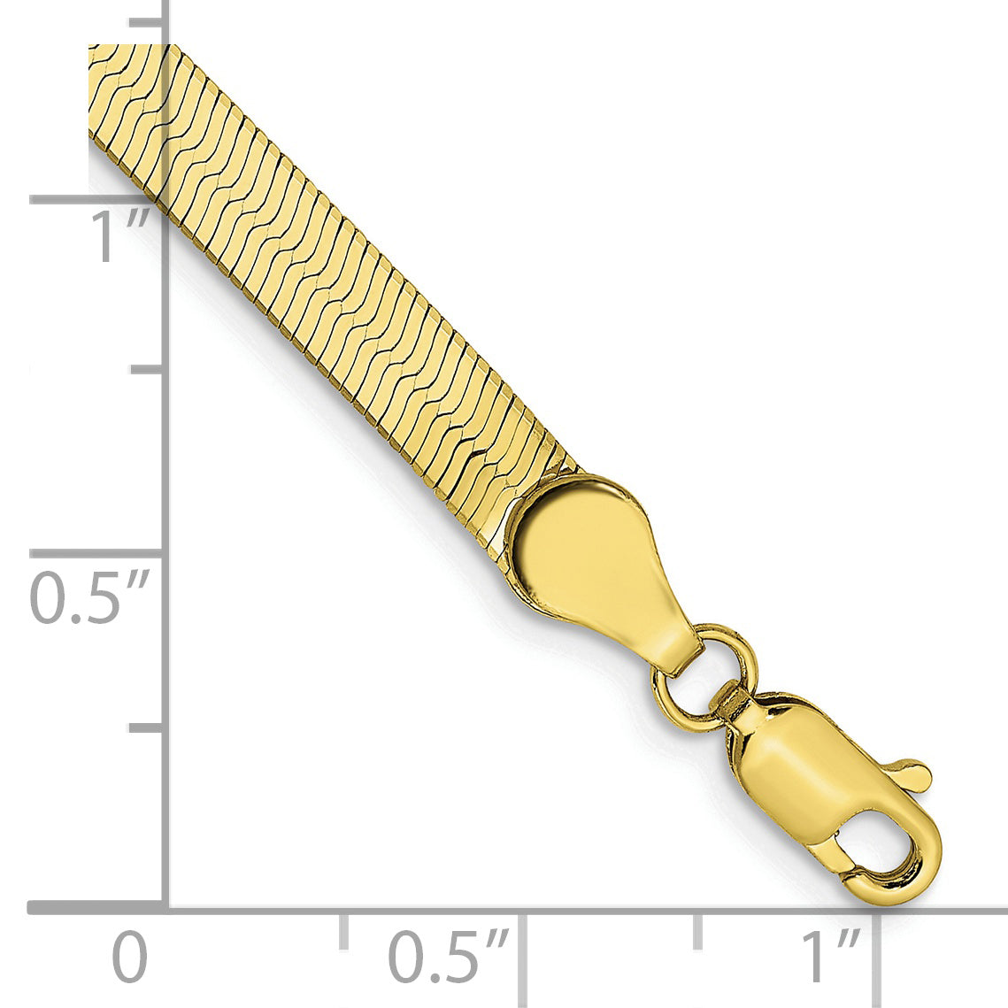 7 Inch 10K Yellow Gold 4mm Silky Herringbone Chain Bracelet