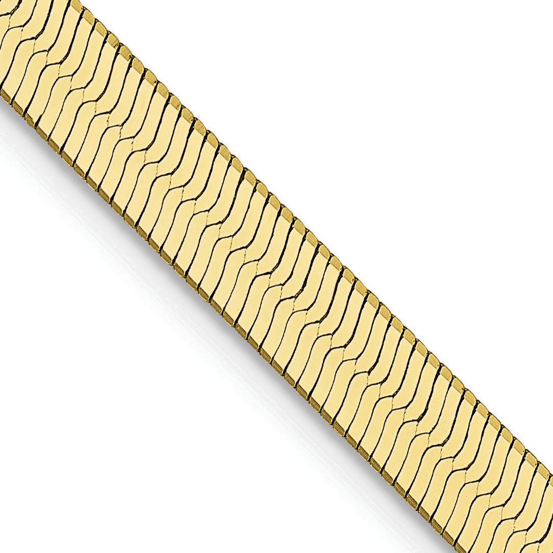 24 Inch 10K Yellow Gold 4mm Silky Herringbone Chain Necklace