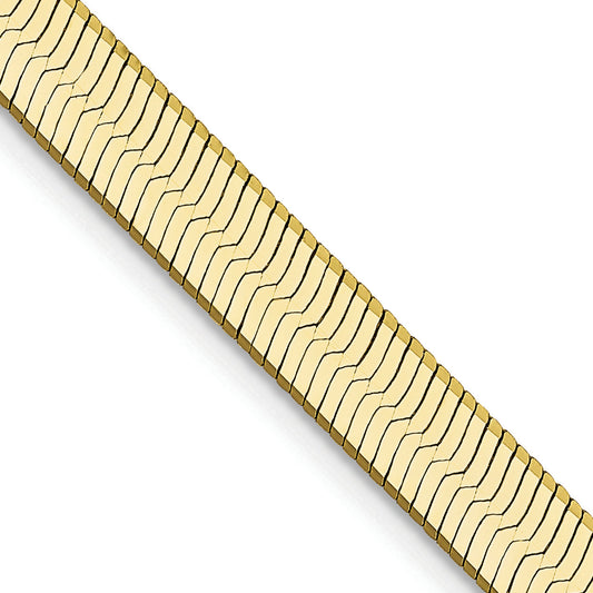 16 Inch 10K Yellow Gold 5mm Silky Herringbone Chain Necklace