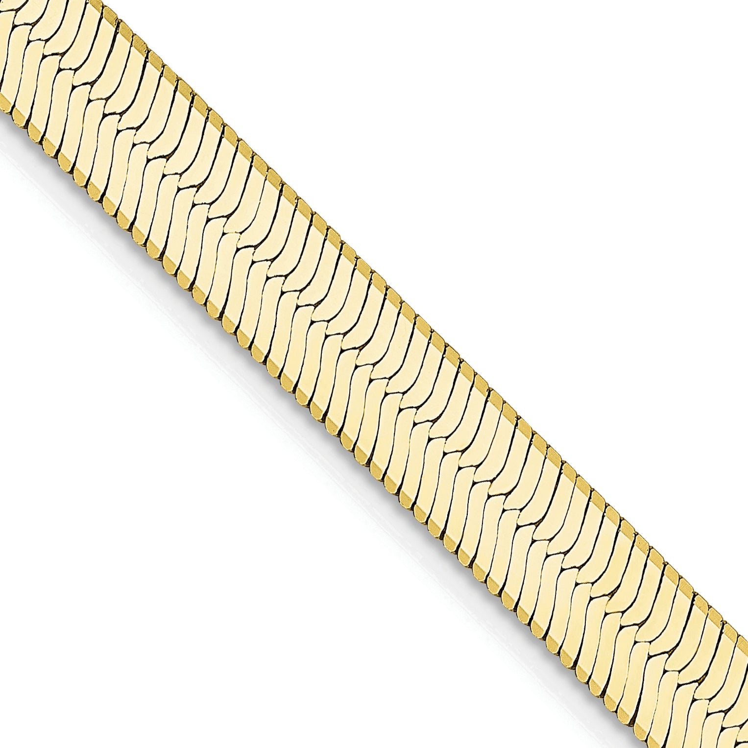 16 Inch 10K Yellow Gold 5.5mm Silky Herringbone Chain Necklace