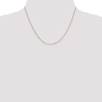 18 Inch 10K Yellow Gold .9mm Round Snake Chain Necklace