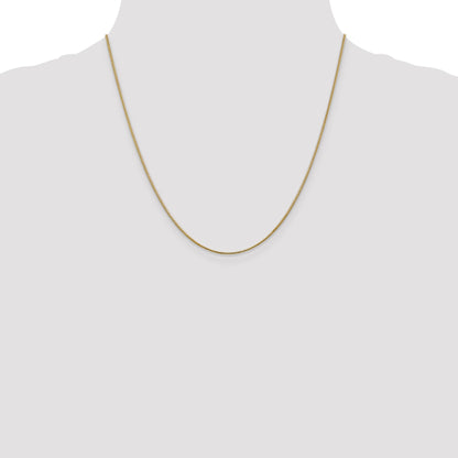 2 Inch 10K Yellow Gold 1.1mm Round Snake Chain Necklace
