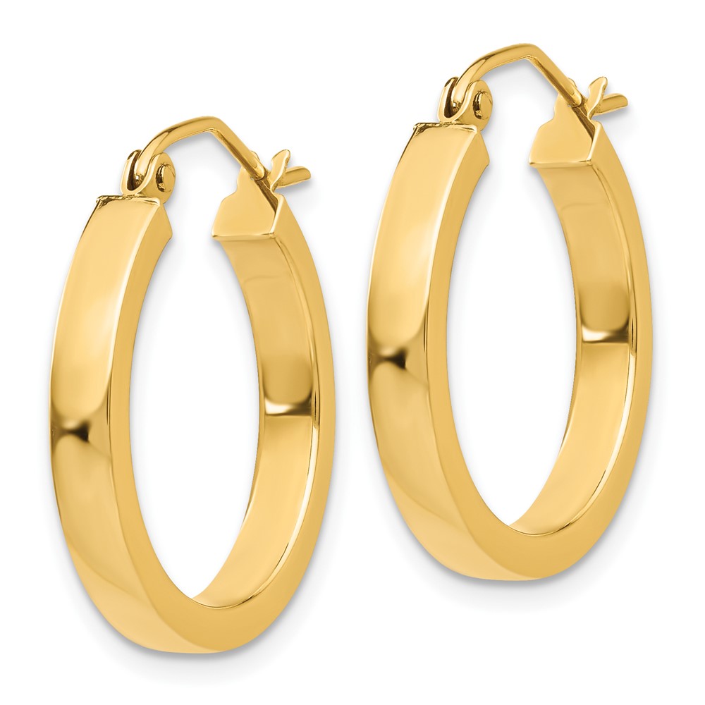 10K Yellow Gold 2X3mm Square Tube Hoops