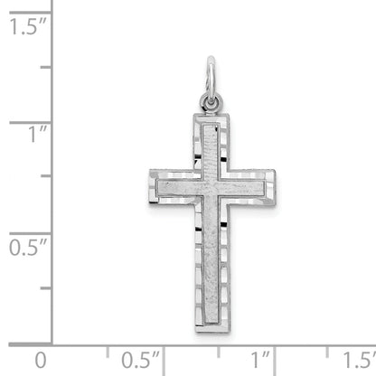 10K White Gold Cross Charm