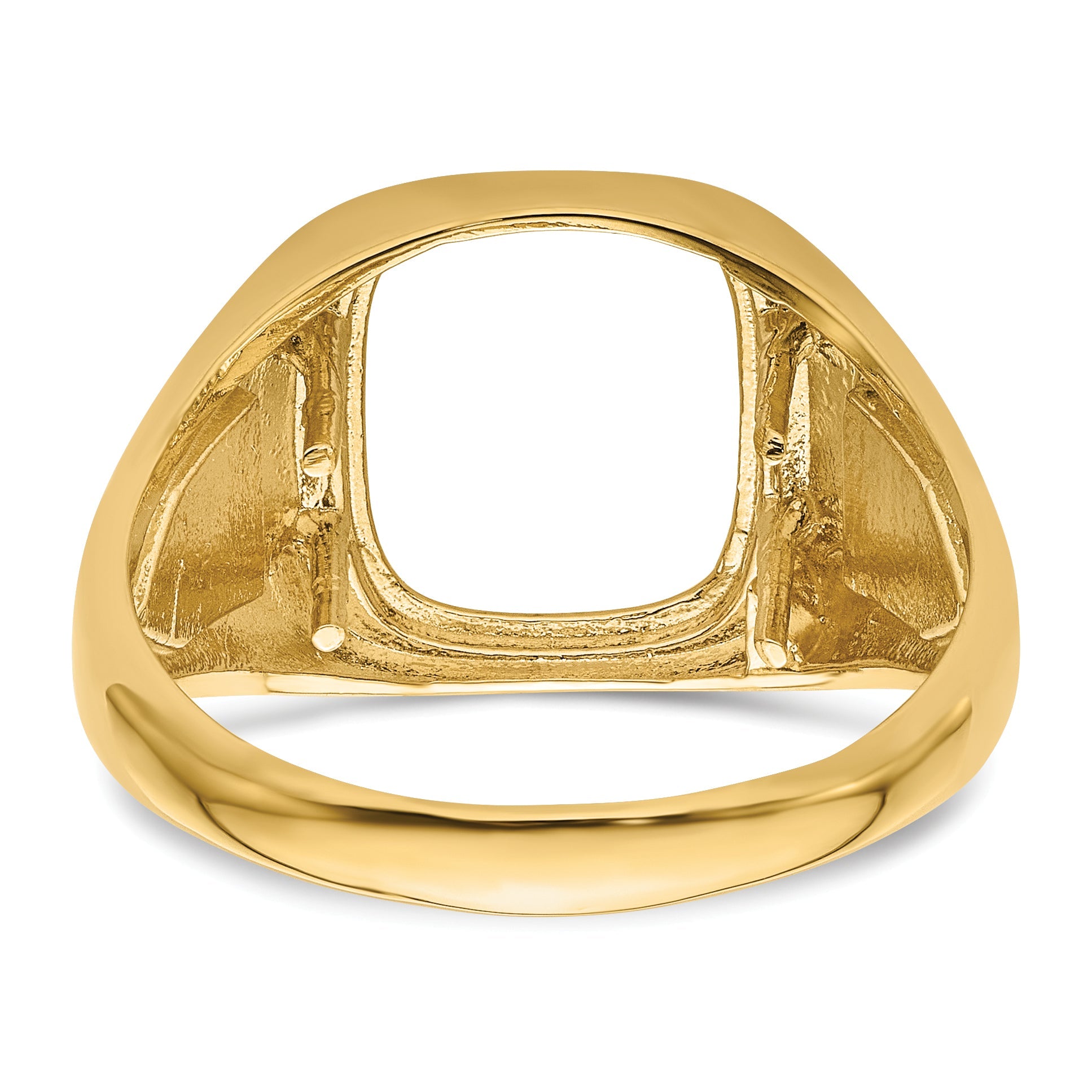 10K Yellow Gold Men'S Polished And Textured Masonic Ring Mounting