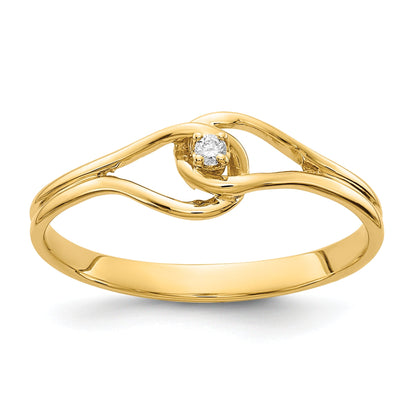 10K Yellow Gold 10K Polished .02Ct. Diamond Fancy Ring Mounting