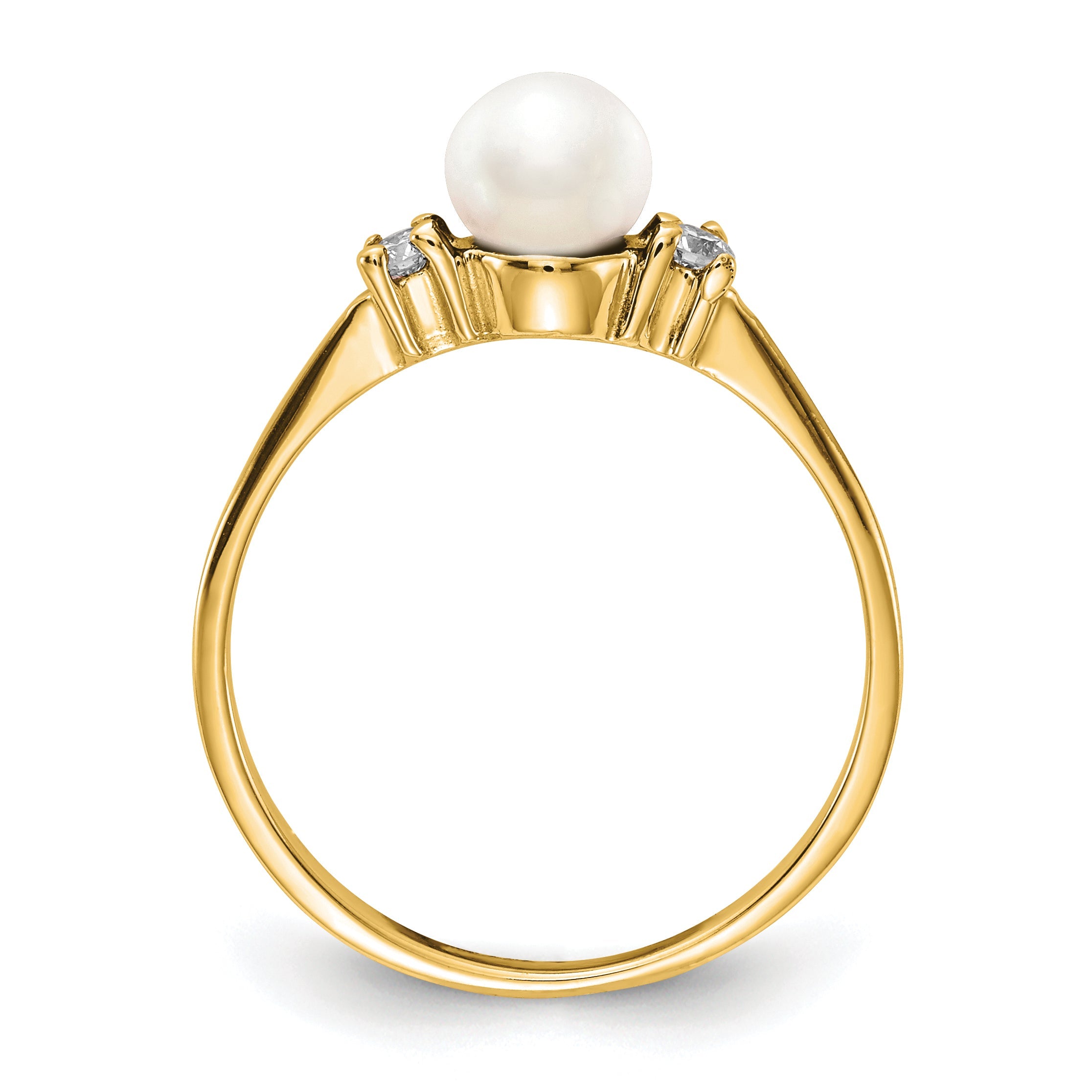 10K Yellow Gold 10K Polished Diamond & Pearl Ring Mounting