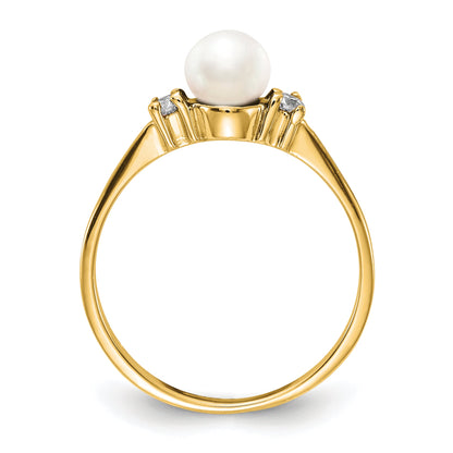 10K Yellow Gold 10K Polished Diamond & Pearl Ring Mounting