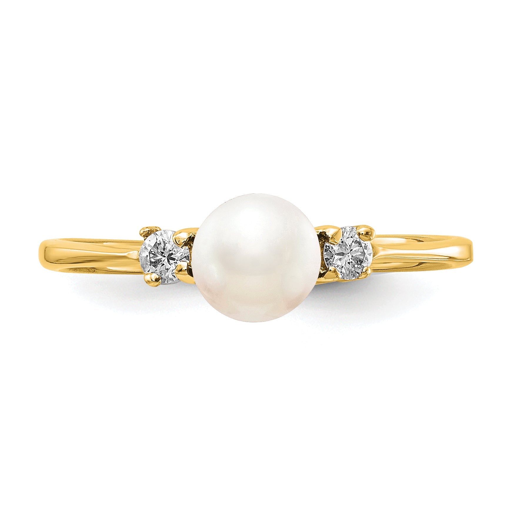 10K Yellow Gold 10K Polished Diamond & Pearl Ring Mounting