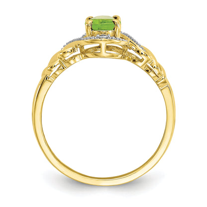 10K Yellow Gold 10K Peridot And Diamond Ring