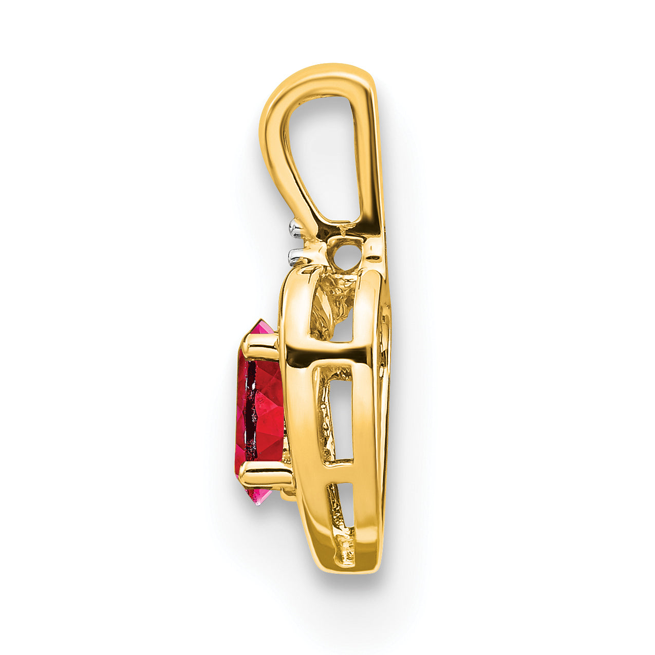 10K Yellow Gold 10K Diamond And Ruby Pendant