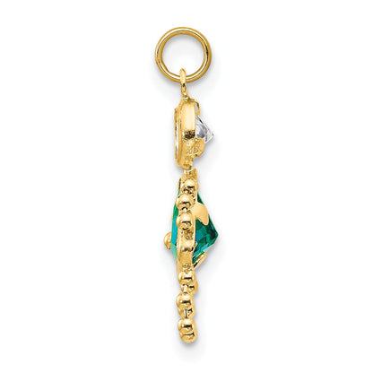 10K Yellow Gold December Girl Birthstone Charm