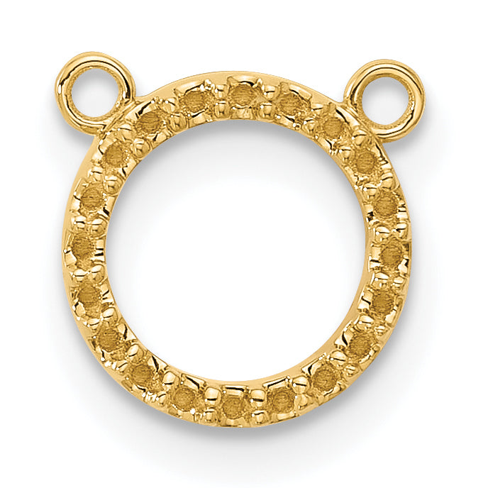 10K Yellow Gold Open Circle Necklace W/Out Chain Mounting