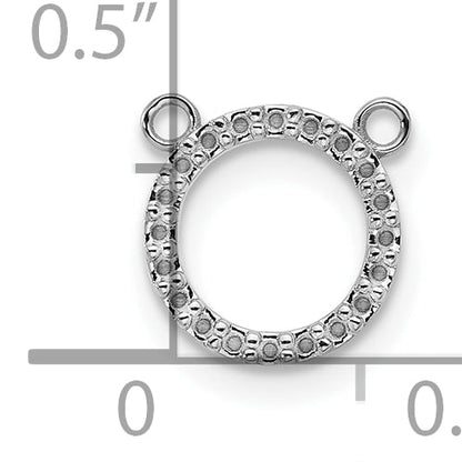 10K White Gold Open Circle Necklace W/Out Chain Mounting