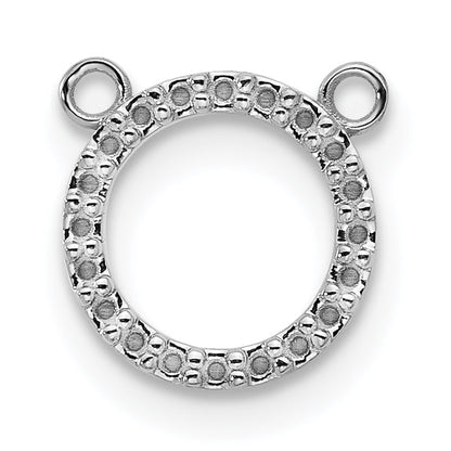 10K White Gold Open Circle Necklace W/Out Chain Mounting