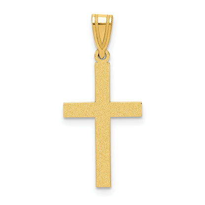 10K Yellow Gold Sandblasted Cross Pendant