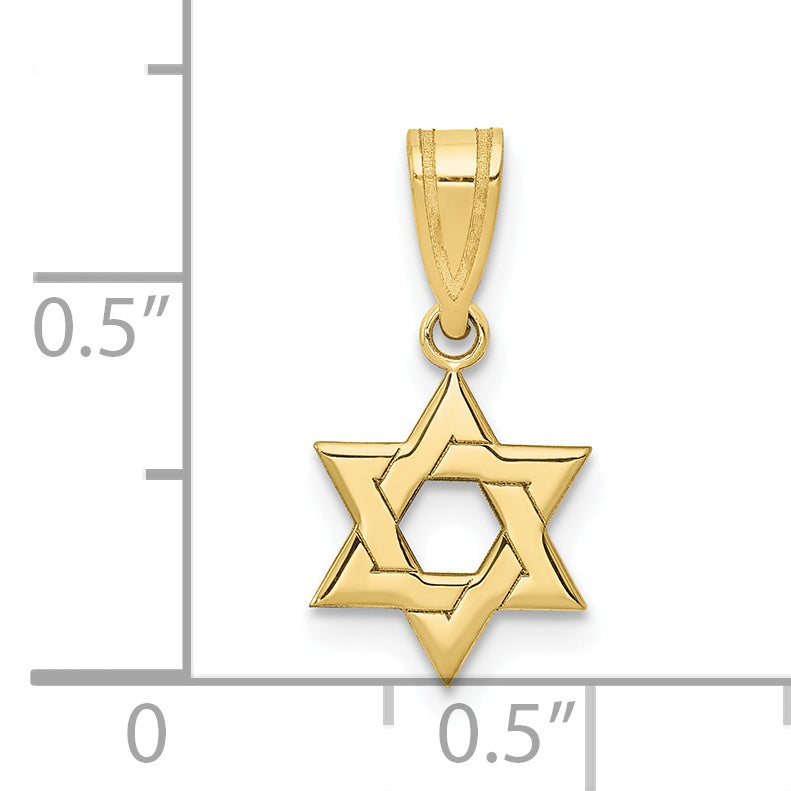 10K Yellow Gold Star Of David Pendant