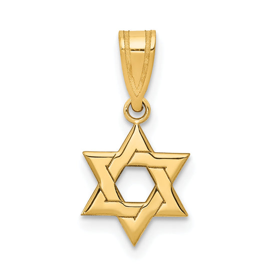 10K Yellow Gold Star Of David Pendant