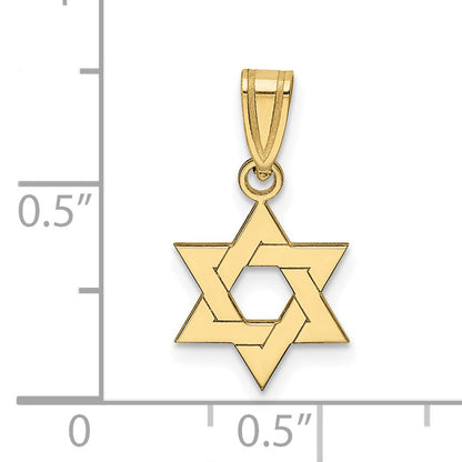 10K Yellow Gold Star Of David Pendant