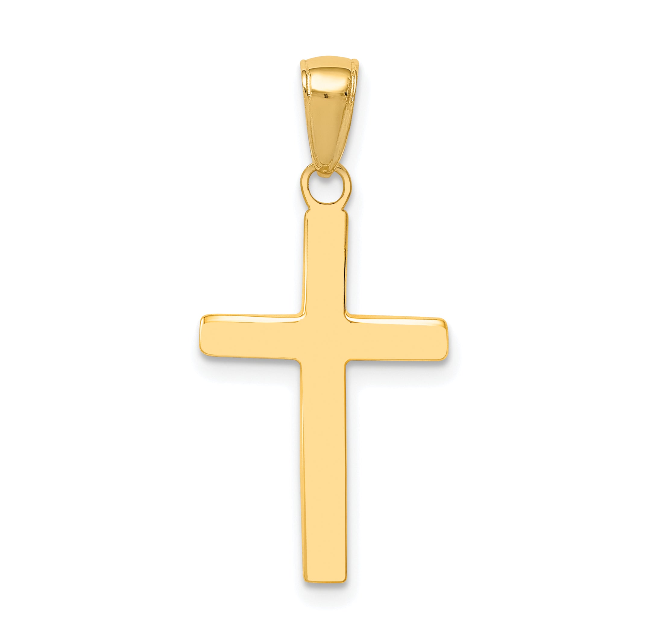10K Yellow Gold Polished Cross Pendant