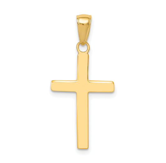10K Yellow Gold Polished Cross Pendant
