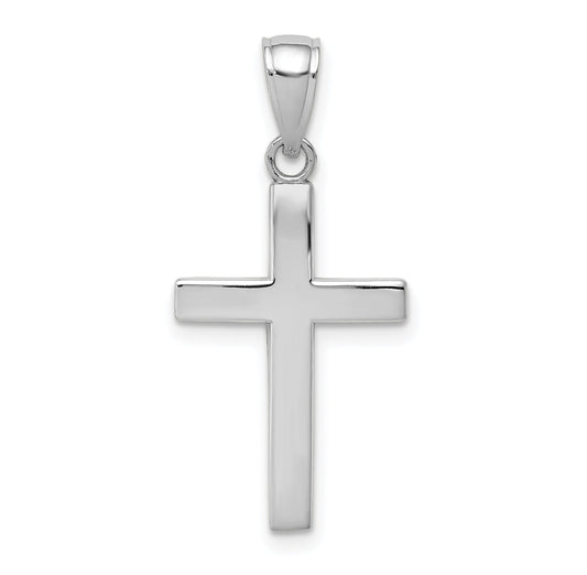 10K White Gold Polished Cross Pendant