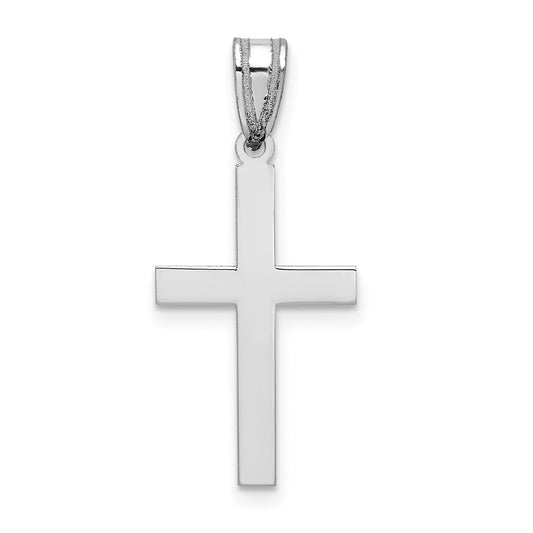 10K White Gold Polished Cross Pendant
