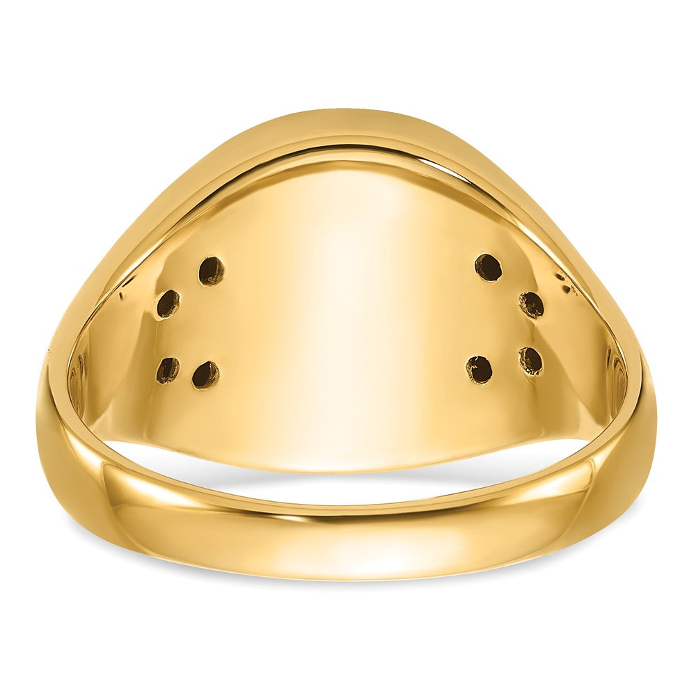 10K Yellow Gold Men'S Polished And Textured Masonic Ring Mounting