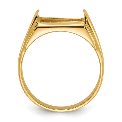 10K Yellow Gold Men'S Polished And Textured Masonic Ring Mounting