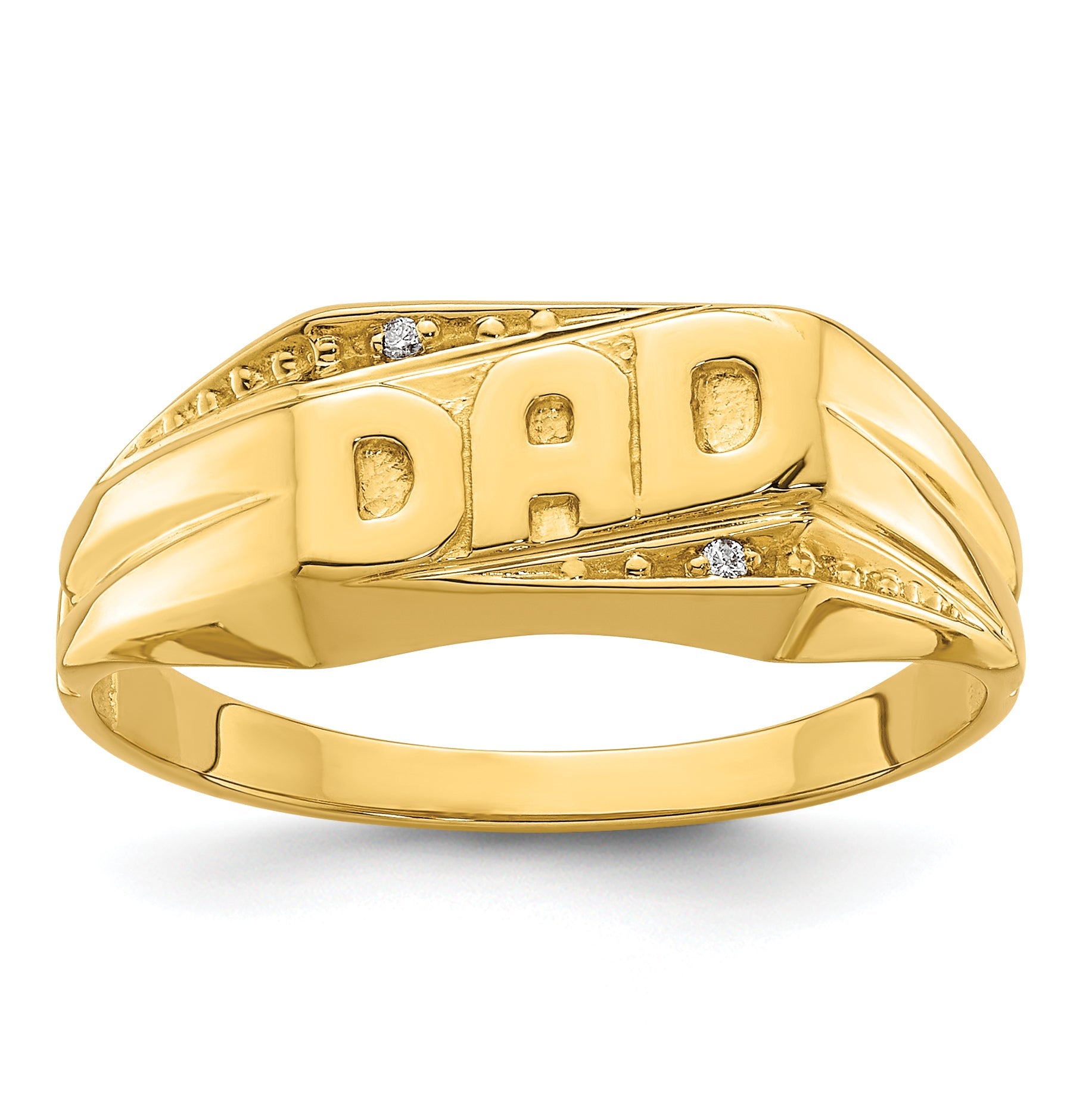 10K Yellow Gold 10K Aa Diamond Men'S Ring