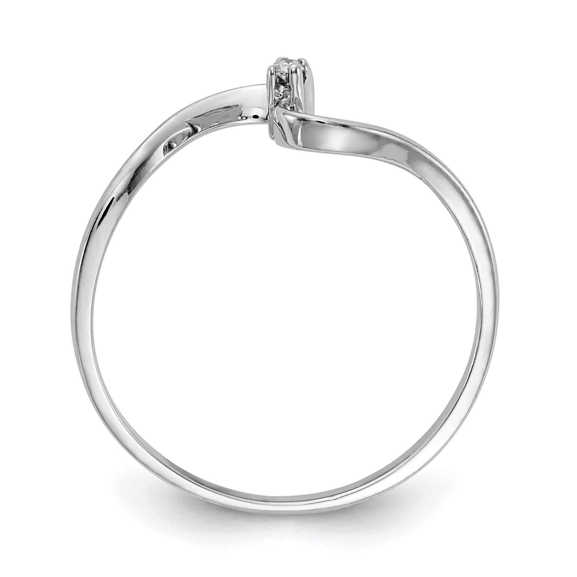 10K White Gold 10K Polished .01Ct. Diamond Ring Mounting