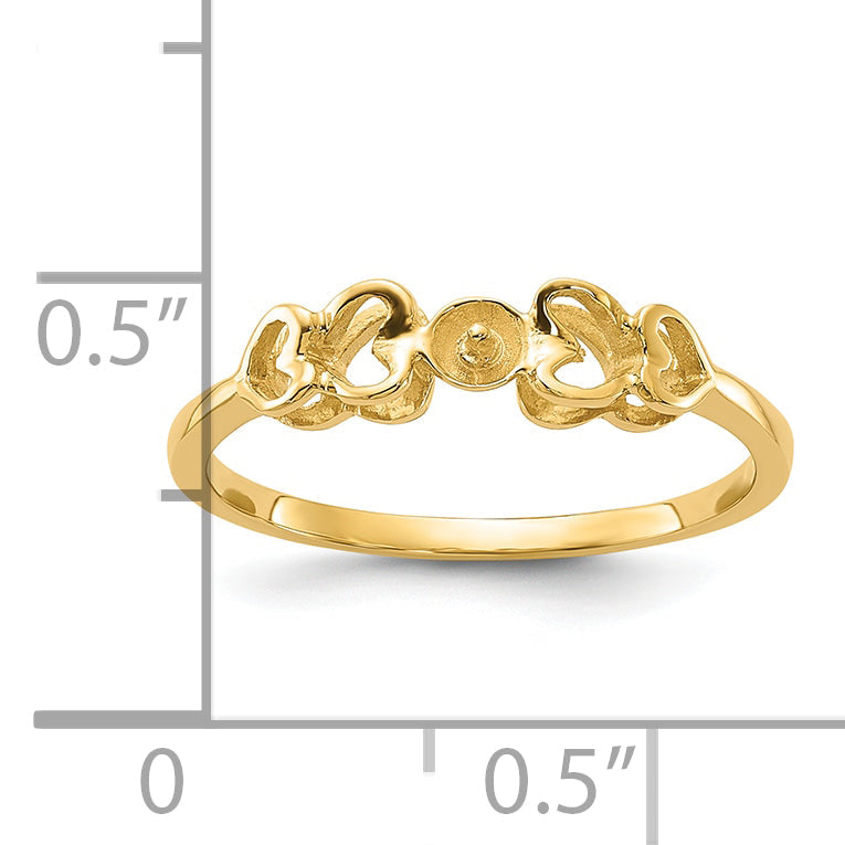 10K Yellow Gold 10K Polished Pearl Ring Mounting